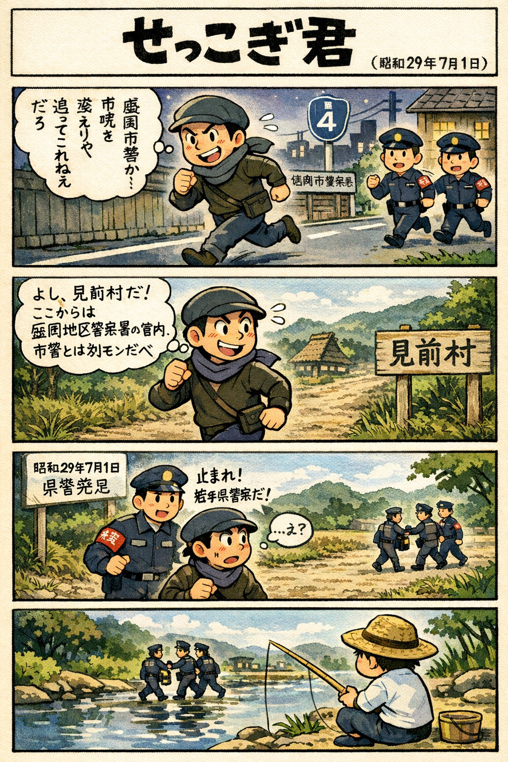 せっこぎ君（S29.7.1）岩手県警発足